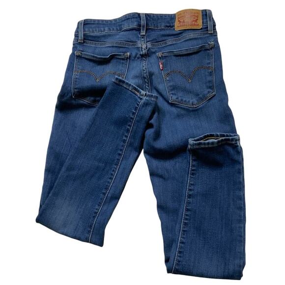 Levis 711 Red Tab Jeans Womens 26 Mid Rise Skinny Stretch Pockets Mid Wash Denim - Picture 4 of 12
